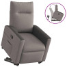 Sillón reclinable elevable tela gris taupe 1