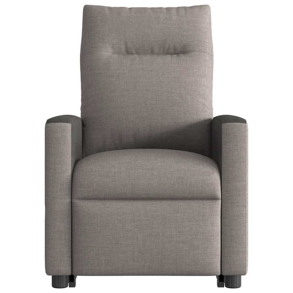 Sillón reclinable elevable tela gris taupe M 5