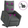 Sillón de masaje eléctrico reclinable elevable tela gris oscuro 1