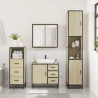 Set de muebles de baño 3 pzas madera contrachapada roble Sonoma 3