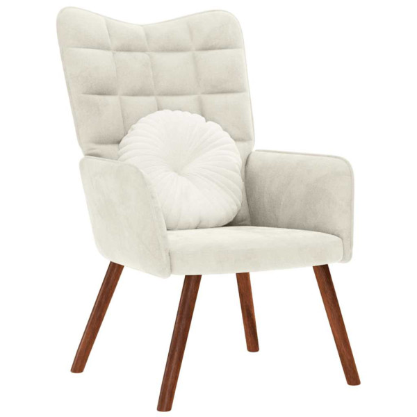 Sillón de relax de terciopelo crema D