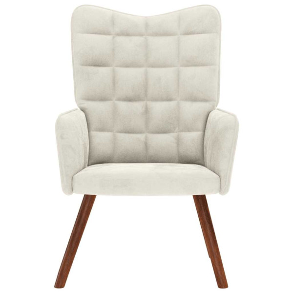 Sillón de relax de terciopelo crema M 4