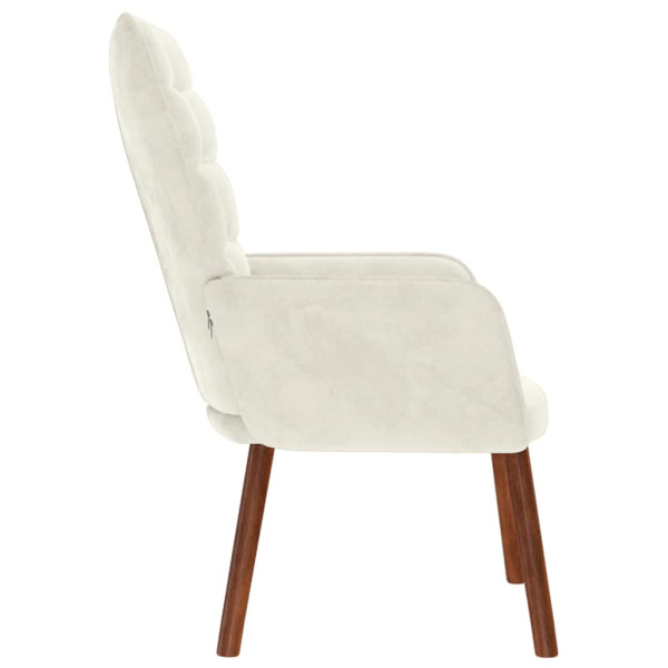 Sillón de relax de terciopelo crema M 5