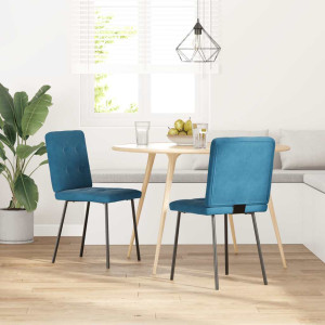 Sillas de comedor 2 unidades terciopelo azul H