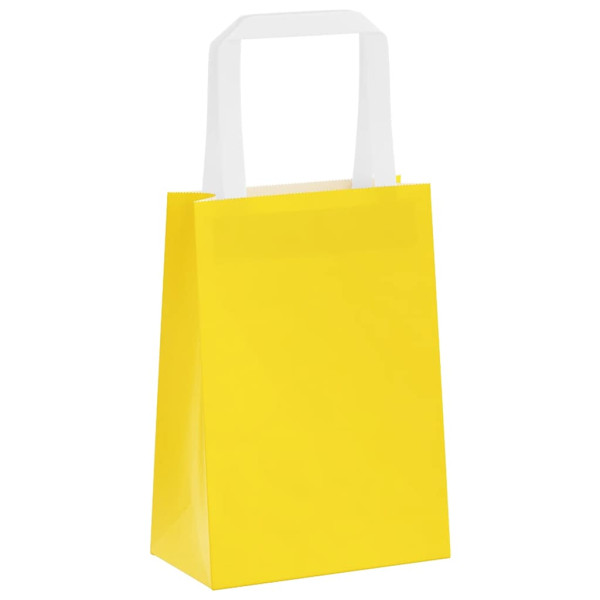 Bolsas de papel kraft con asas 250 uds amarillas 15x8x21 cm M 5