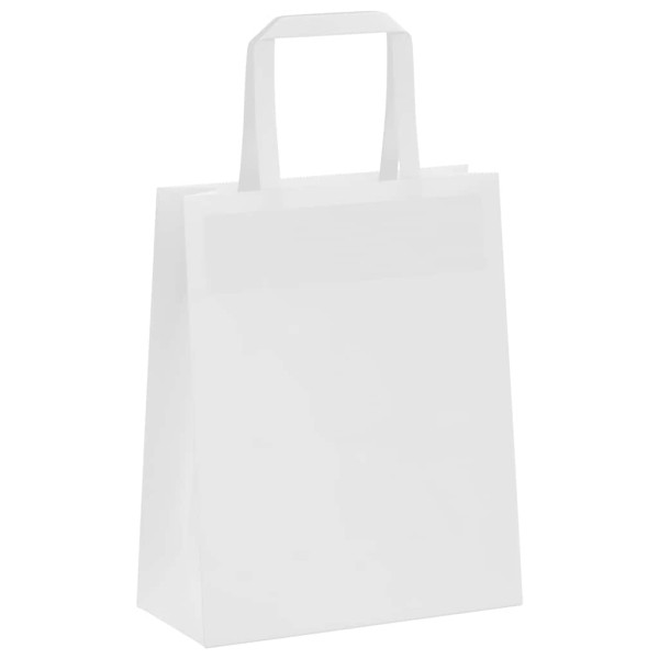 Bolsas de papel kraft con asas 250 uds blanca 18x8x22 cm M 4