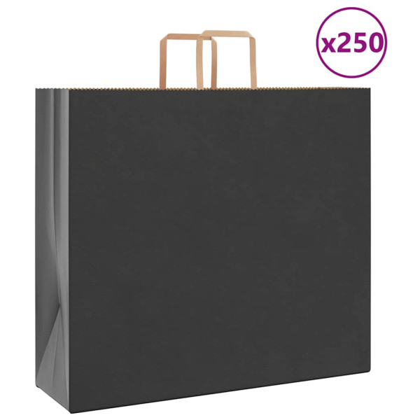Bolsas de papel kraft con asas 250 uds negra 54x15x49 cm D
