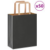 Bolsas de papel kraft con asas 50 uds negra 18x8x22 cm 1