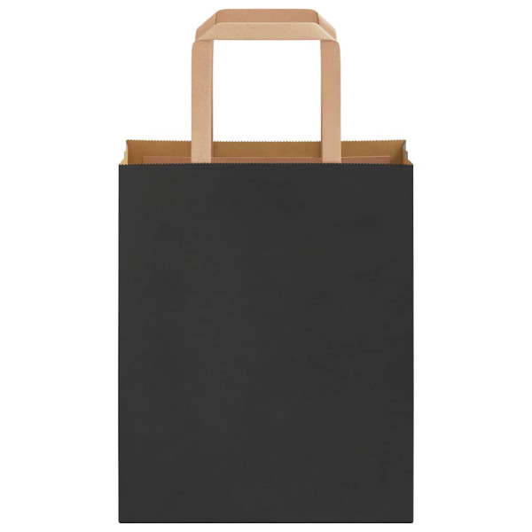 Bolsas de papel kraft con asas 50 uds negra 18x8x22 cm M 5