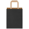 Sacos de papel 50 unid com alças preto 18x8x22 cm 5