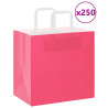 Bolsas de papel kraft con asas 250 uds rosa 26x17x25 cm 1