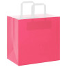Bolsas de papel kraft con asas 250 uds rosa 26x17x25 cm 3