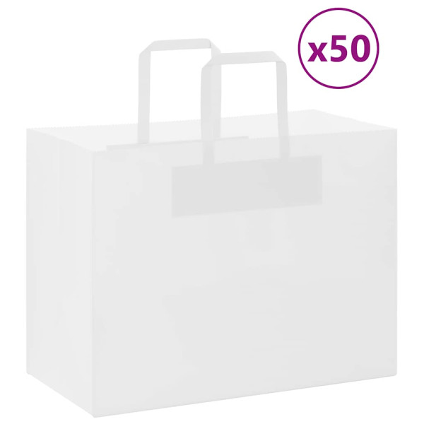 Bolsas de papel kraft con asas 50 uds blanca 32x17x25 cm D