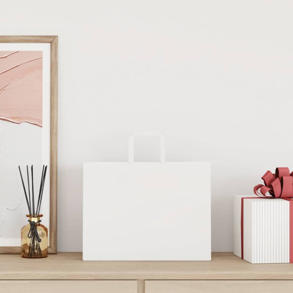 Bolsas de papel kraft con asas 50 uds blanca 32x17x25 cm M 2