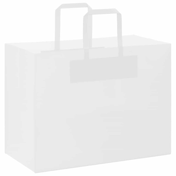 Bolsas de papel kraft con asas 50 uds blanca 32x17x25 cm M 3