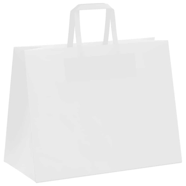 Bolsas de papel kraft con asas 50 uds blanca 32x17x25 cm M 4