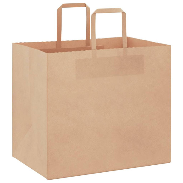 Bolsas de papel kraft con asas 50 uds marrón 32x22x28 cm M 3