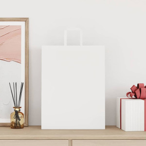Sacos de papel 250 unid com alças branco 32x12x42 cm H