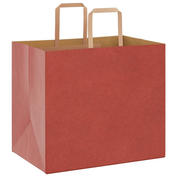 Bolsas de papel kraft con asas 250 uds rojo 32x22x28 cm M 3