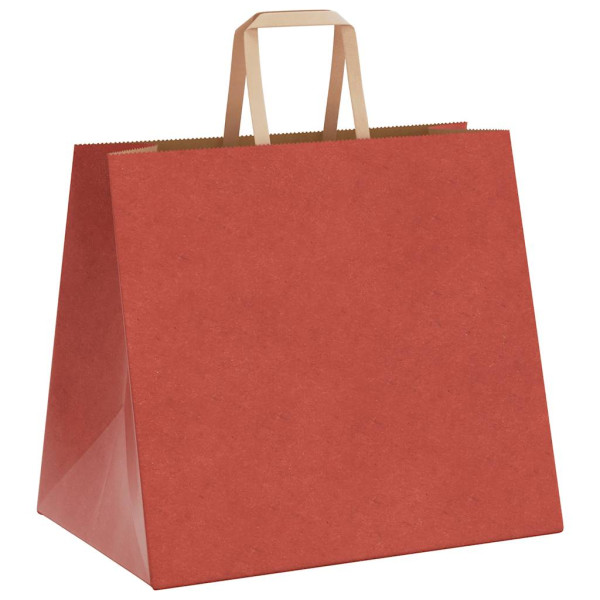 Bolsas de papel kraft con asas 250 uds rojo 32x22x28 cm M 5