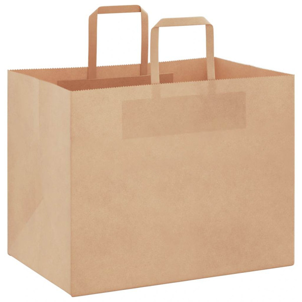 Bolsas de papel kraft con asas 250 uds marrón 32x22x24 cm M 3