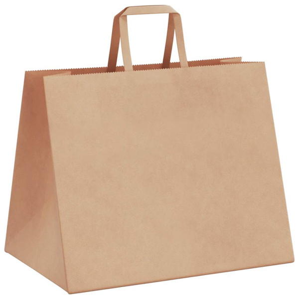 Bolsas de papel kraft con asas 250 uds marrón 32x22x24 cm M 4