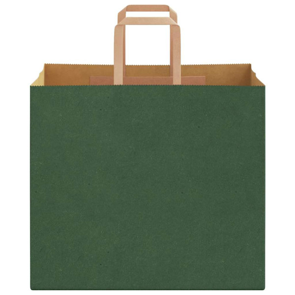 Bolsas de papel kraft con asas 250 uds verde 32x22x28 cm M 5