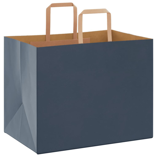 Bolsas de papel kraft con asas 50 uds azul 32x22x24 cm M 3