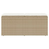 Banco de jardim com almofadão 110x40x44 cm vime PE bege 4