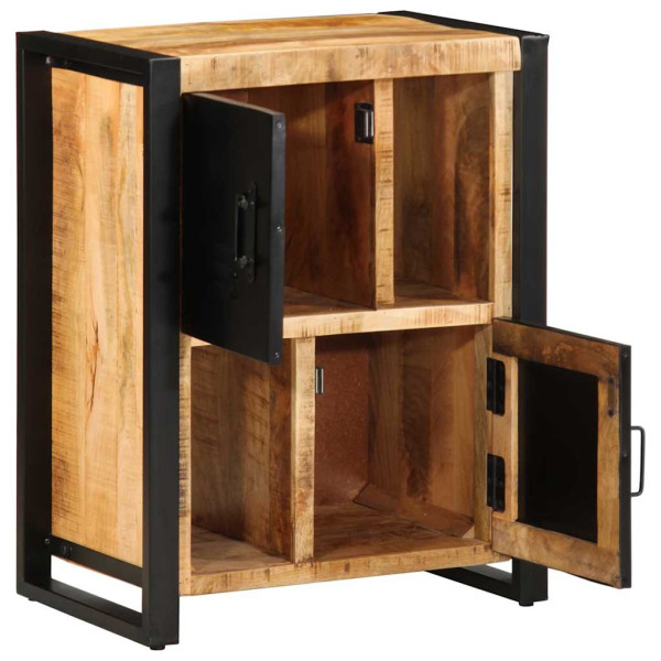 Aparador de madera maciza de mango rugosa 55x35x70 cm M 5