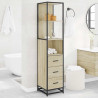 Armario de baño madera contrachapada roble sonoma 35x37.5x166cm 4