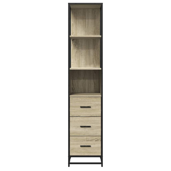 Armario de baño madera contrachapada roble sonoma 35x37.5x166cm M 5