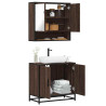 Set de muebles baño 2 pzas madera contrachapada marrón roble 1