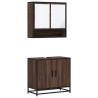 Set de muebles baño 2 pzas madera contrachapada marrón roble 2
