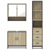 Set de muebles de baño 3 pzas madera contrachapada roble Sonoma 5