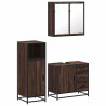 Set de muebles baño 3 pzas madera contrachapada roble marrón 2