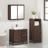 Set de muebles baño 3 pzas madera contrachapada roble marrón 4