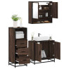 Set de muebles baño 3 pzas madera contrachapada roble marrón 1