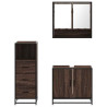 Set de muebles baño 3 pzas madera contrachapada roble marrón 5