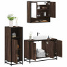 Set de muebles baño 3 pzas madera contrachapada roble marrón 1