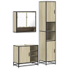 Set de muebles de baño 3 pzas madera contrachapada roble Sonoma 2