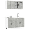 Mueble cocina Kalmar gris hormigón 4 pzas madera contrachapada 1
