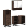 Set de muebles baño 3 pzas madera contrachapada roble marrón 2
