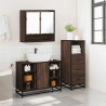 Set de muebles baño 3 pzas madera contrachapada roble marrón 4