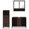 Set de muebles baño 3 pzas madera contrachapada roble marrón 5