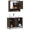 Set de muebles baño 2 pzas madera contrachapada marrón roble 1