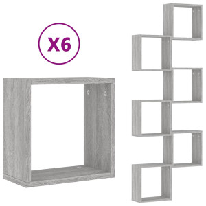 Prateleiras de parede forma de cubo 6 pcs 30x15x30 cm H