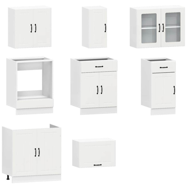 Mueble de cocina Kalmar blanco 8 piezas madera contrachapada M 4