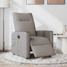 Sillón reclinable de masaje eléctrico tela gris taupe 2