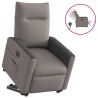 Sillón eléctrico reclinable elevable de tela gris taupe 1
